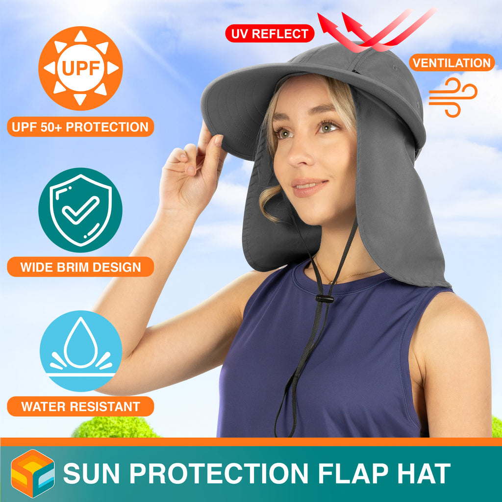 Womens Sun Hat with Neck Flap