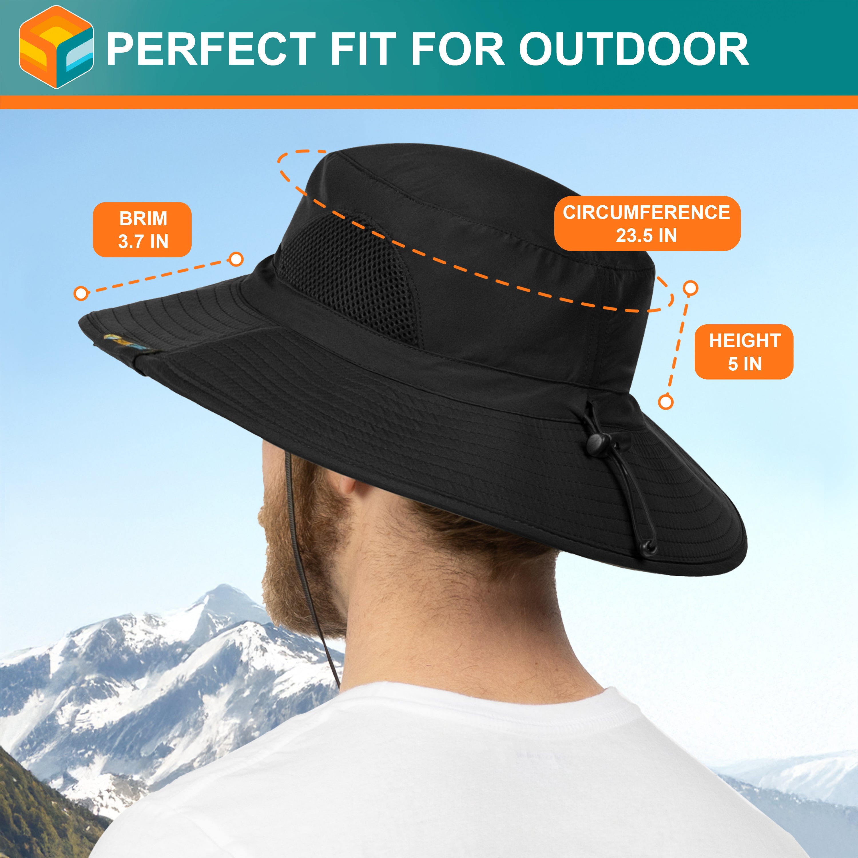 Unisex Wide Brim Sun Hat with Side Vent