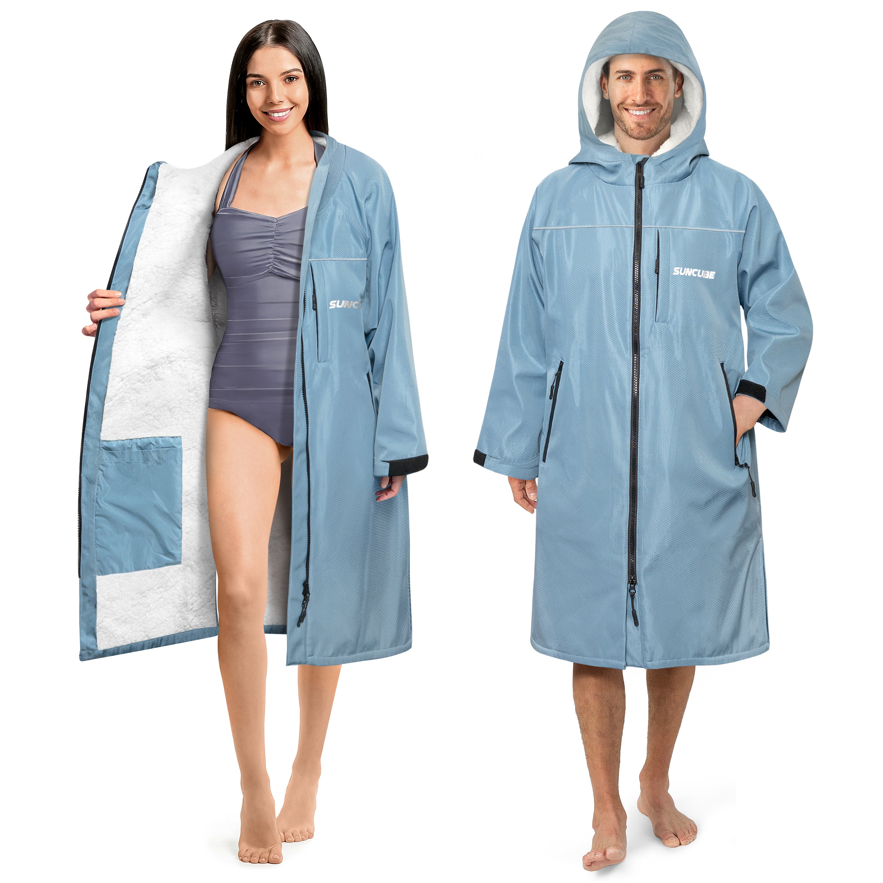 Unisex Hooded Swim Parka - Sherpa, Adults