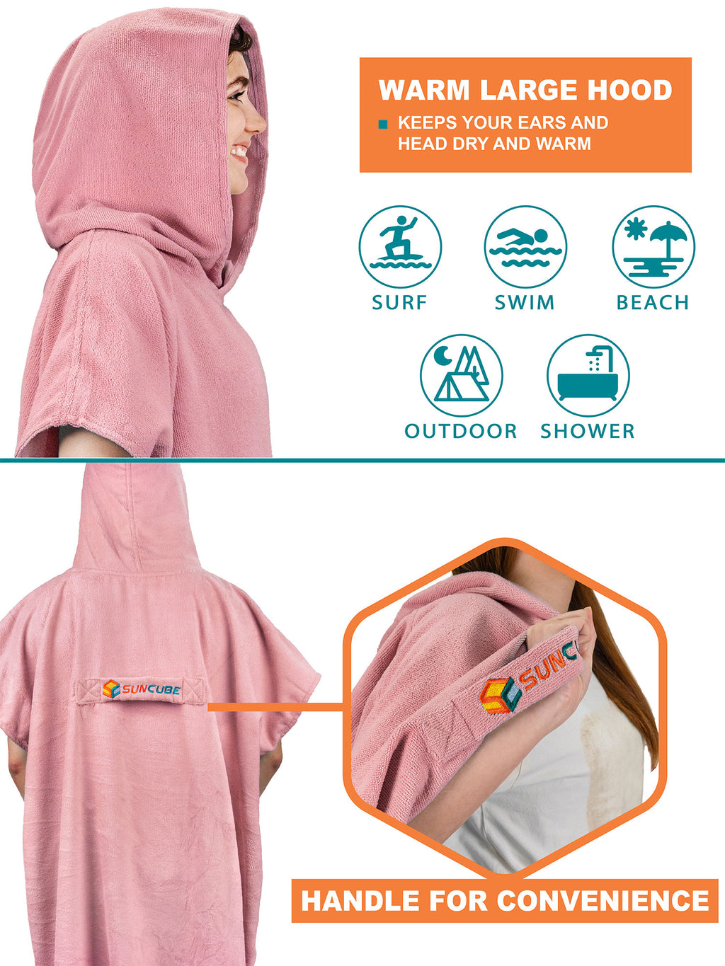 Surf Poncho Changing Robe with Hood - Adults