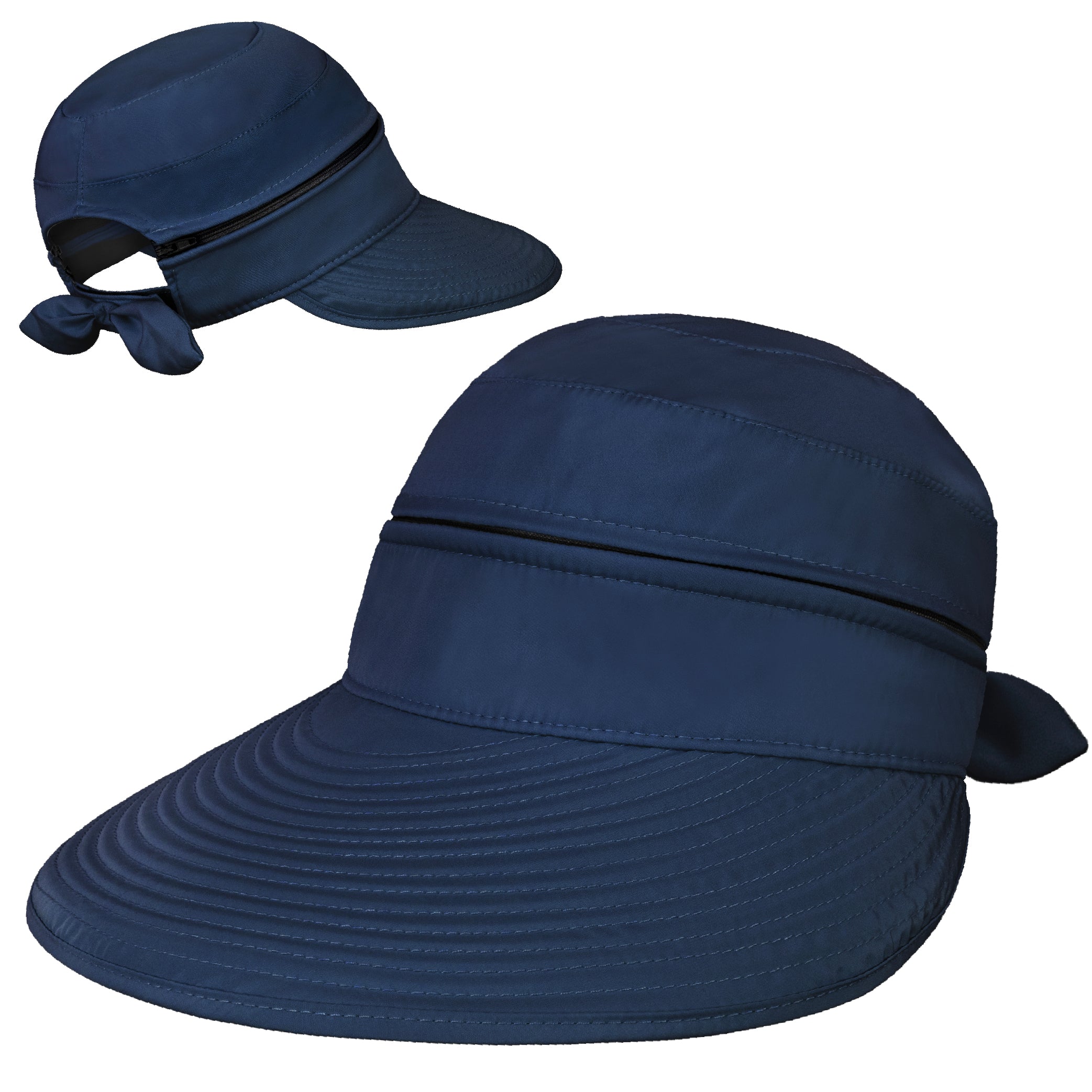 Womens Convertible Zip Off Sun Visor Hat