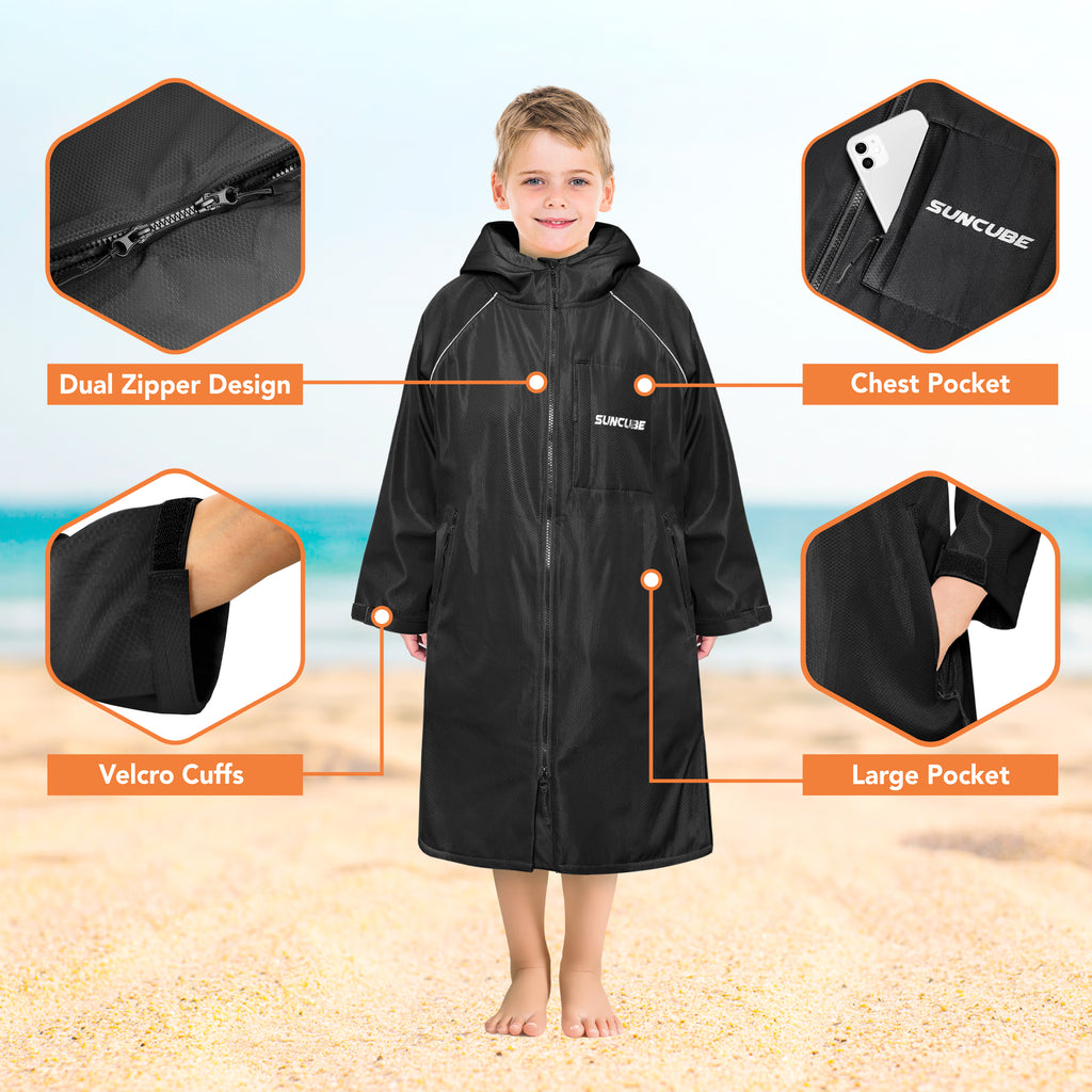 Unisex Hooded Swim Parka - Fleece, Kids / Teen