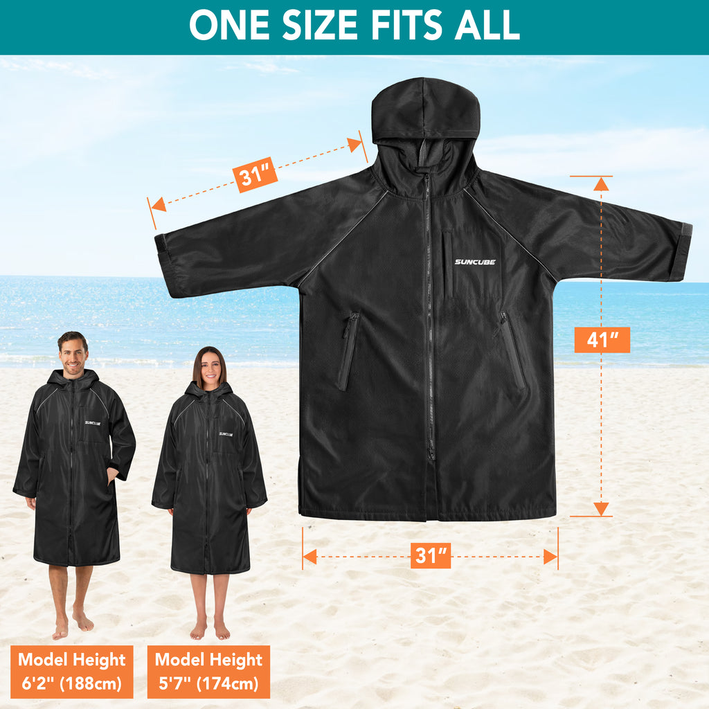Unisex Hooded Swim Parka - Fleece, Adults