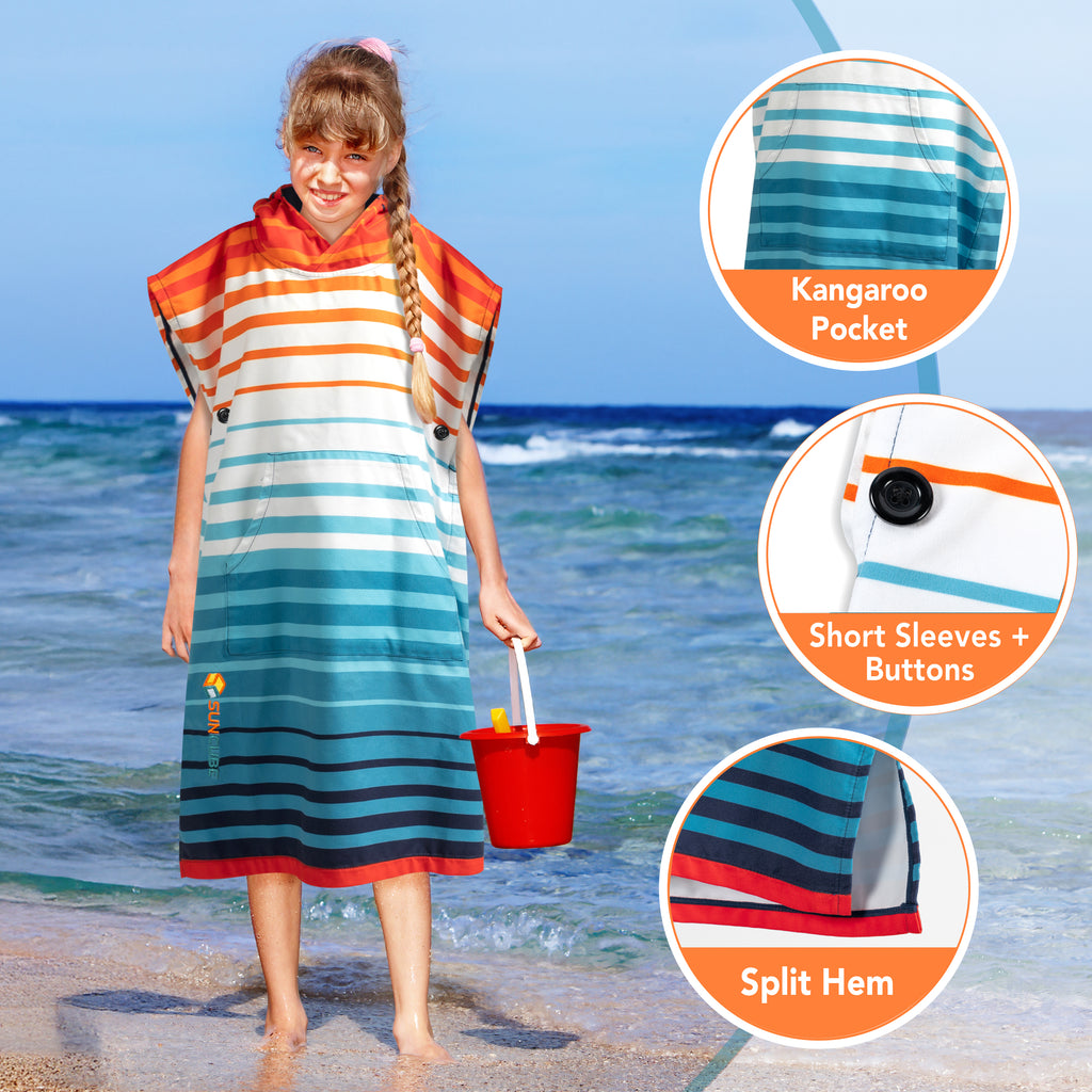 Surf Poncho Changing Robe with Hood, Microfiber - Kids / Teen