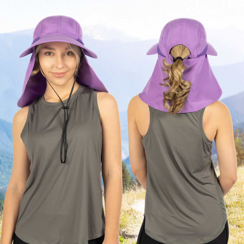 Womens Sun Hat with Neck Flap