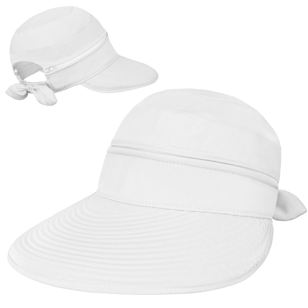 Womens Convertible Zip Off Sun Visor Hat