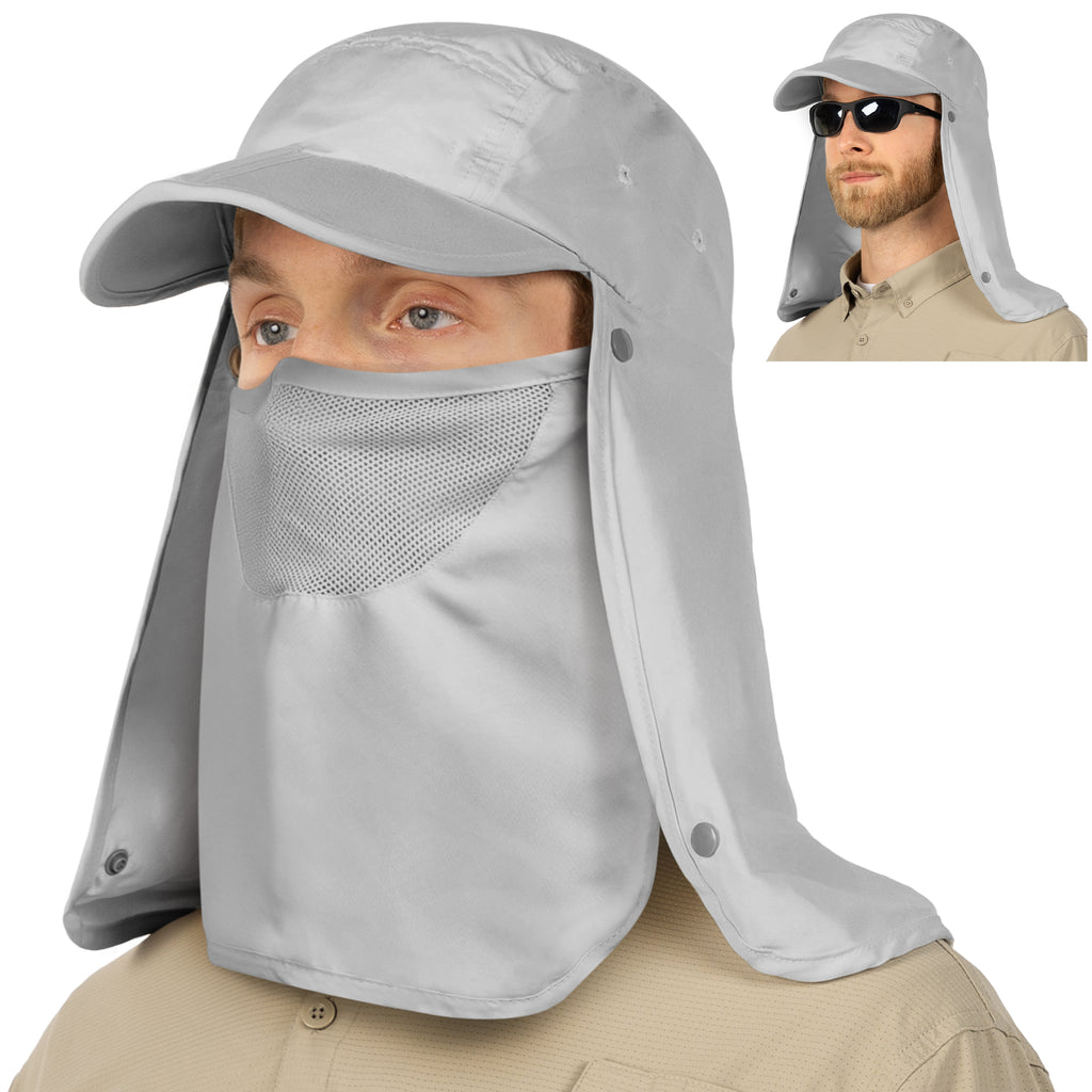 Unisex Sun Cap with Neck Flap and Face Cover