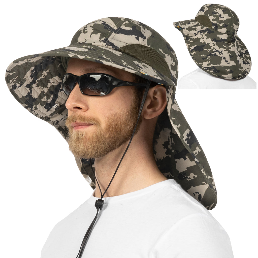 Unisex Wide Brim Sun Hat with Neck Cover