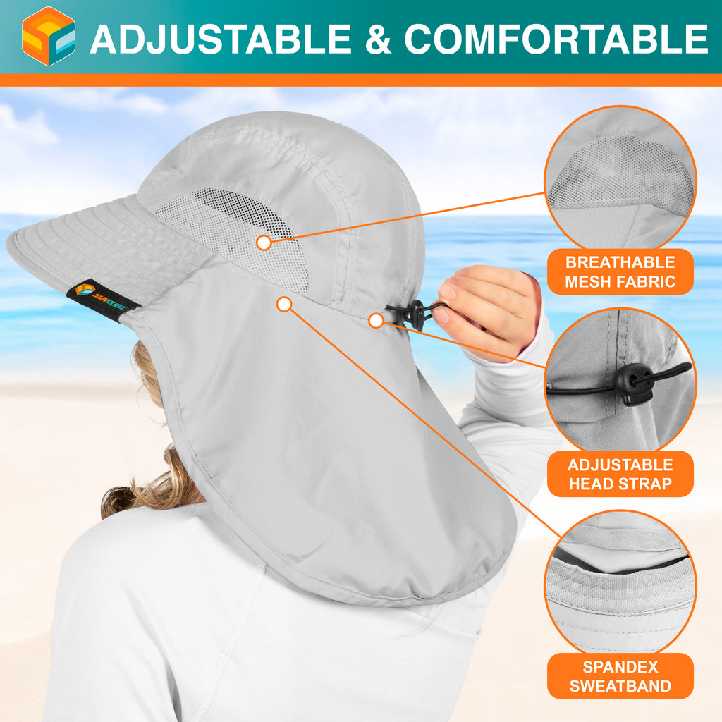 Unisex Wide Brim Sun Hat with Neck Cover
