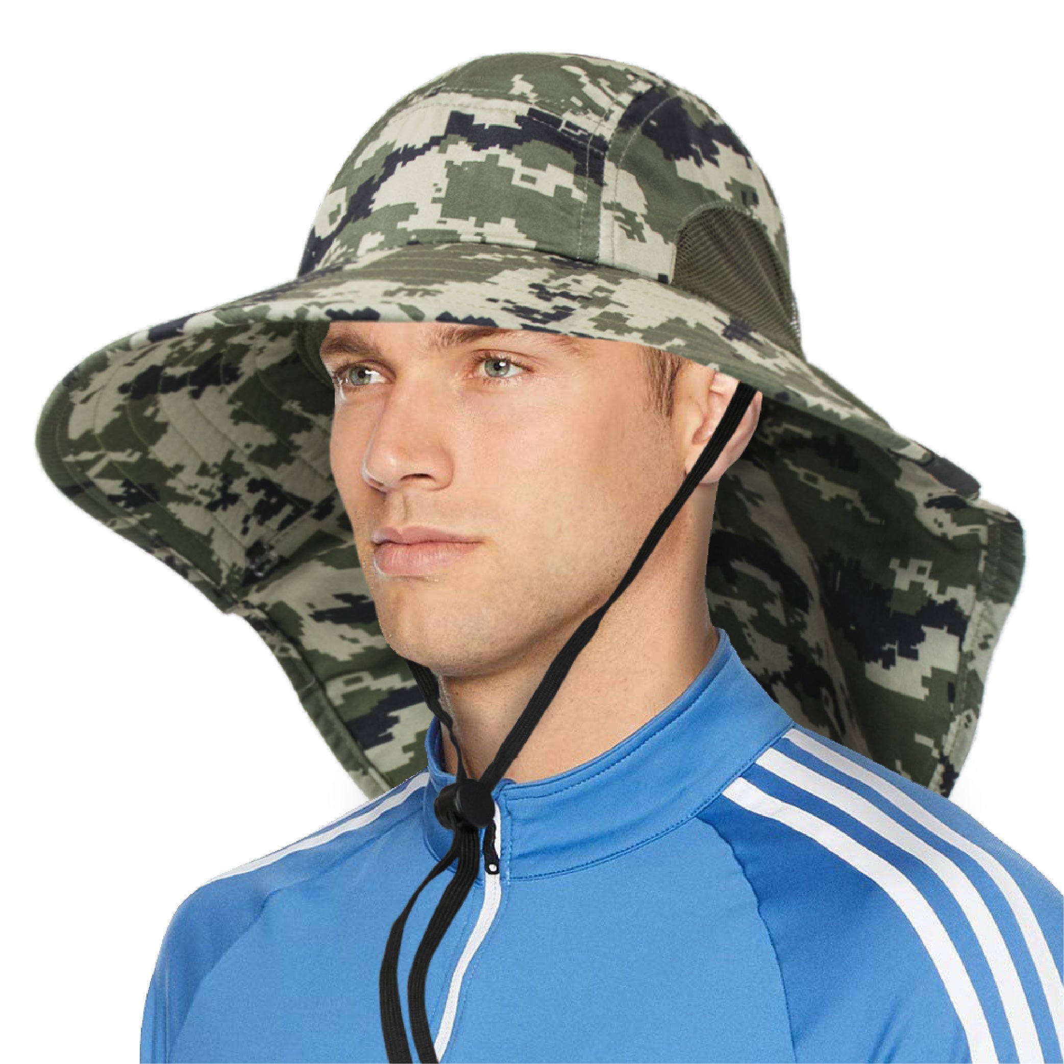 Unisex Wide Brim Sun Hat with Neck Cover