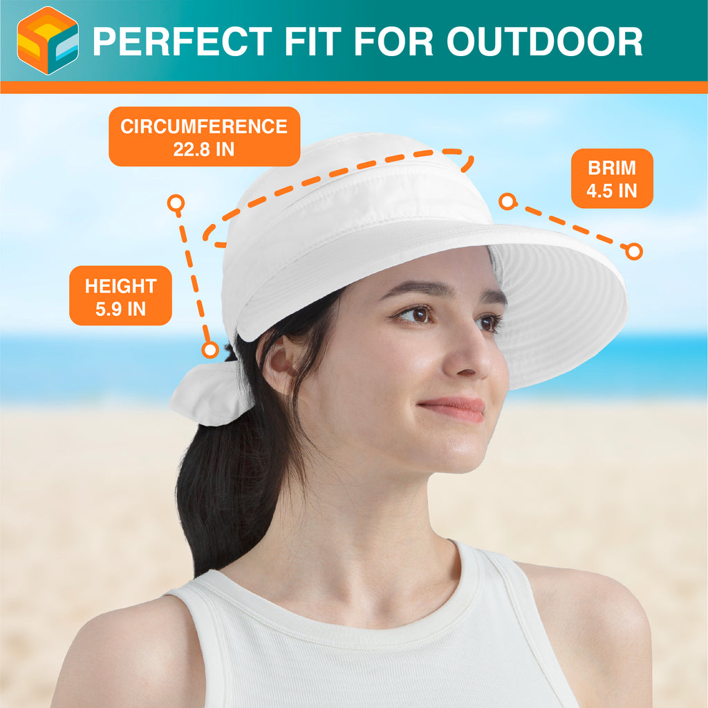Womens Convertible Zip Off Sun Visor Hat