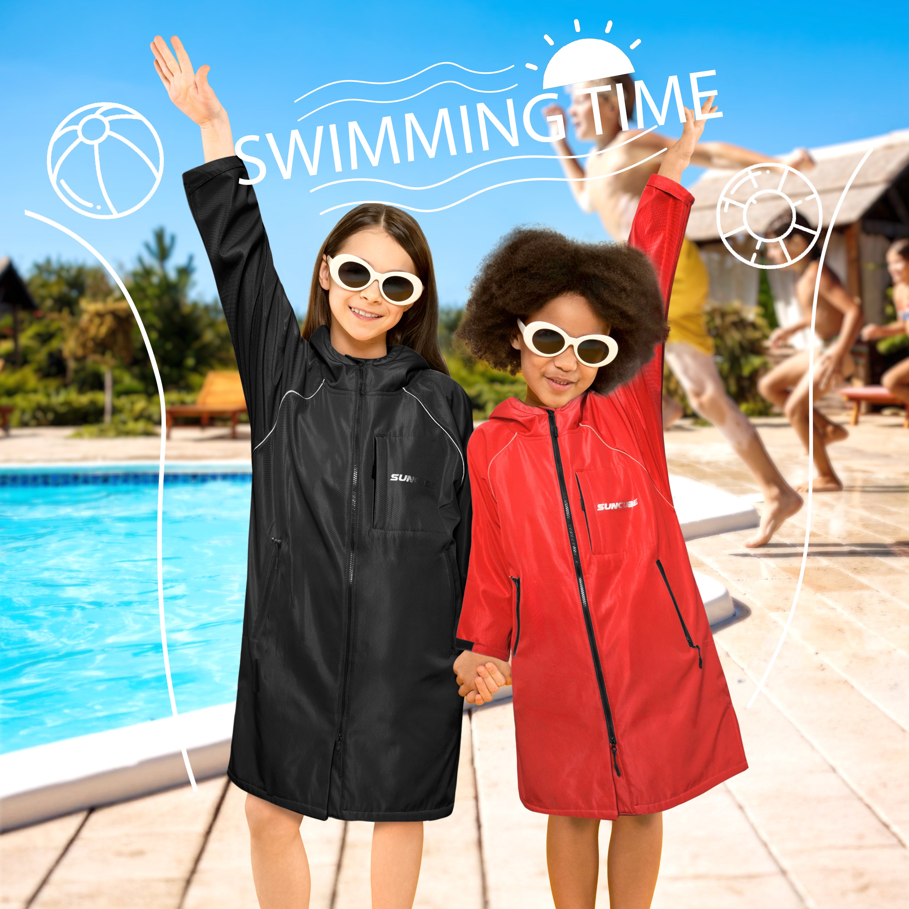 Unisex Hooded Swim Parka - Fleece, Kids / Teen