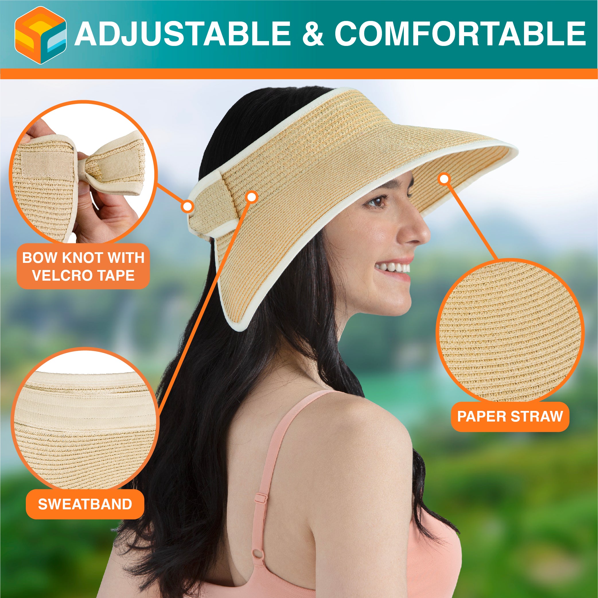 Women Wide Brim Sun Visor Hat