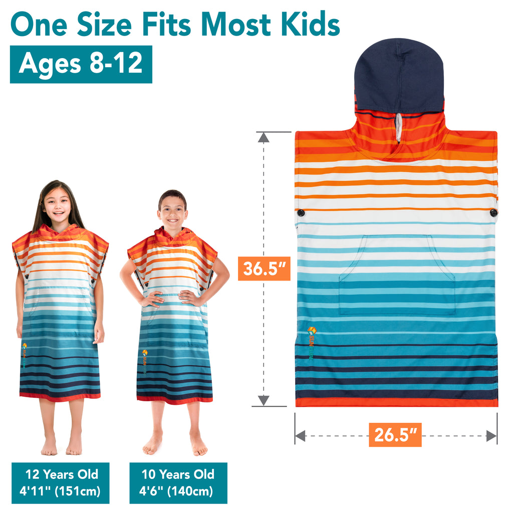 Surf Poncho Changing Robe with Hood, Microfiber - Kids / Teen