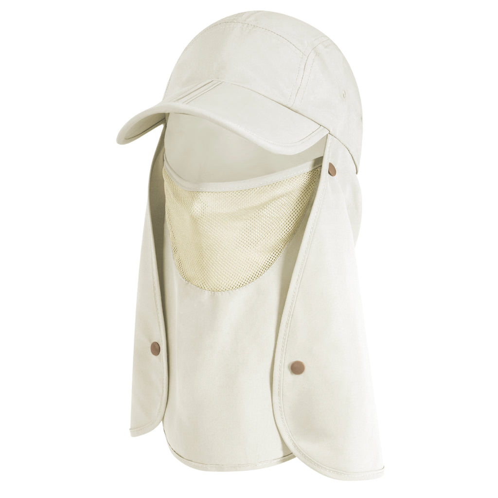 Unisex Sun Cap with Neck Flap and Face Cover