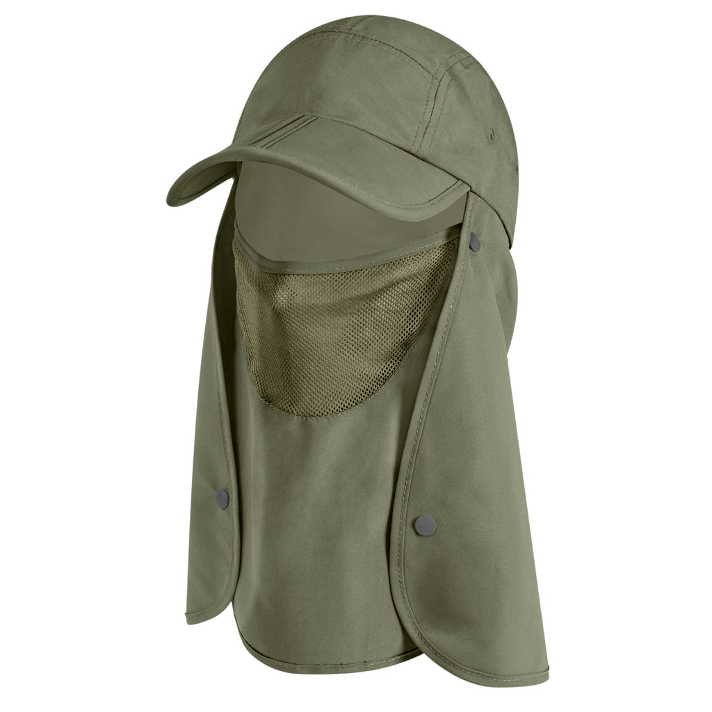 Unisex Sun Cap with Neck Flap and Face Cover