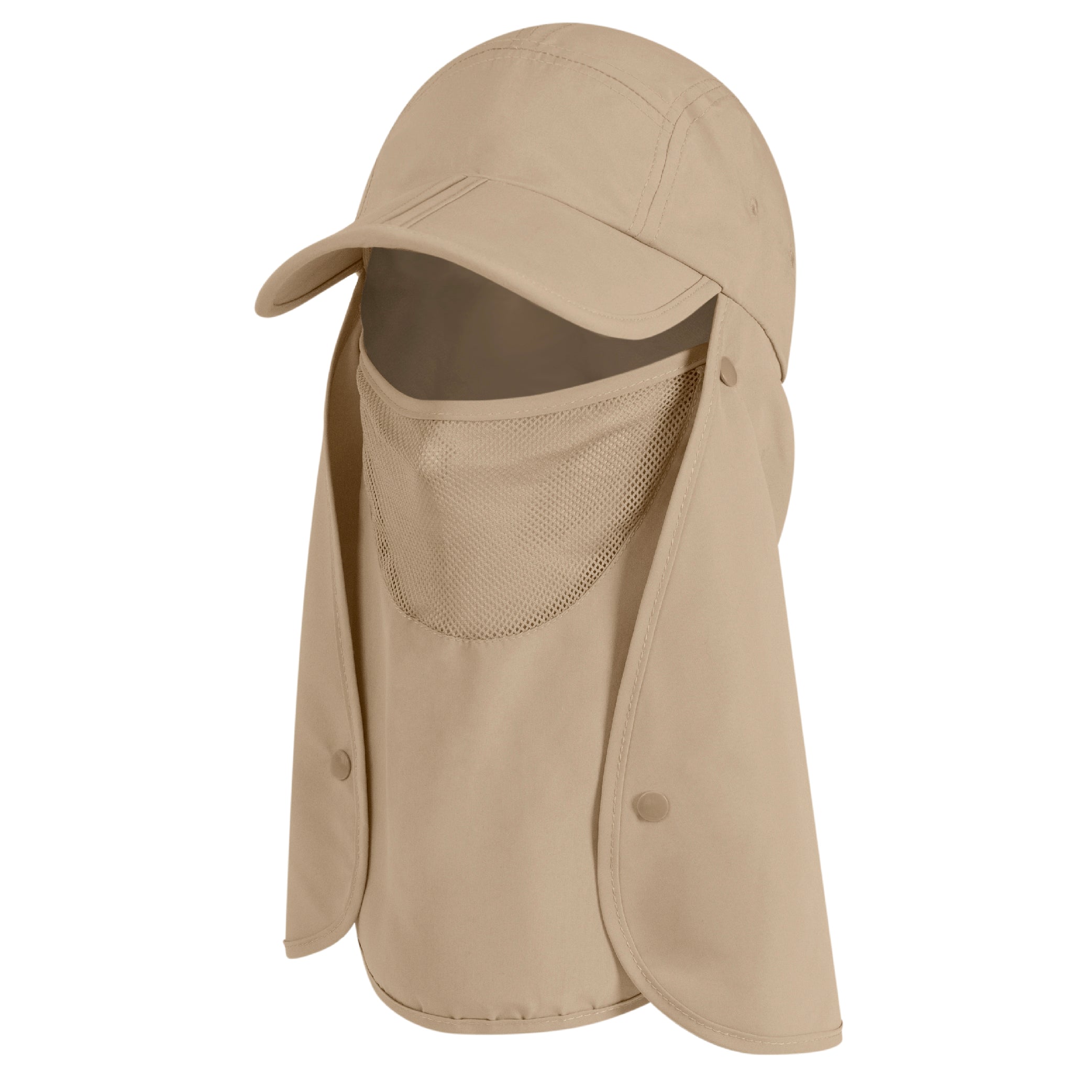 Unisex Sun Cap with Neck Flap and Face Cover