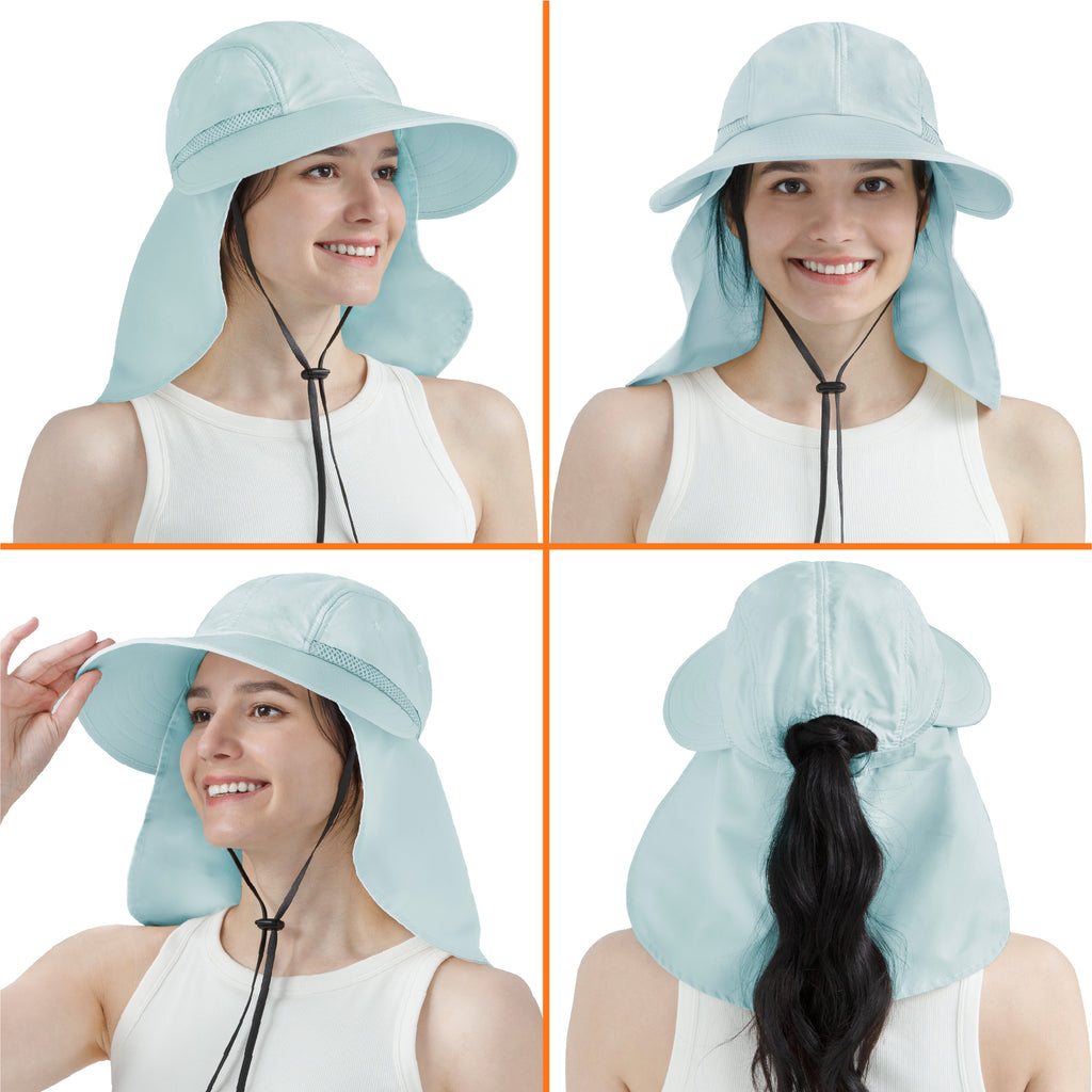 Womens Sun Hat with Neck Flap