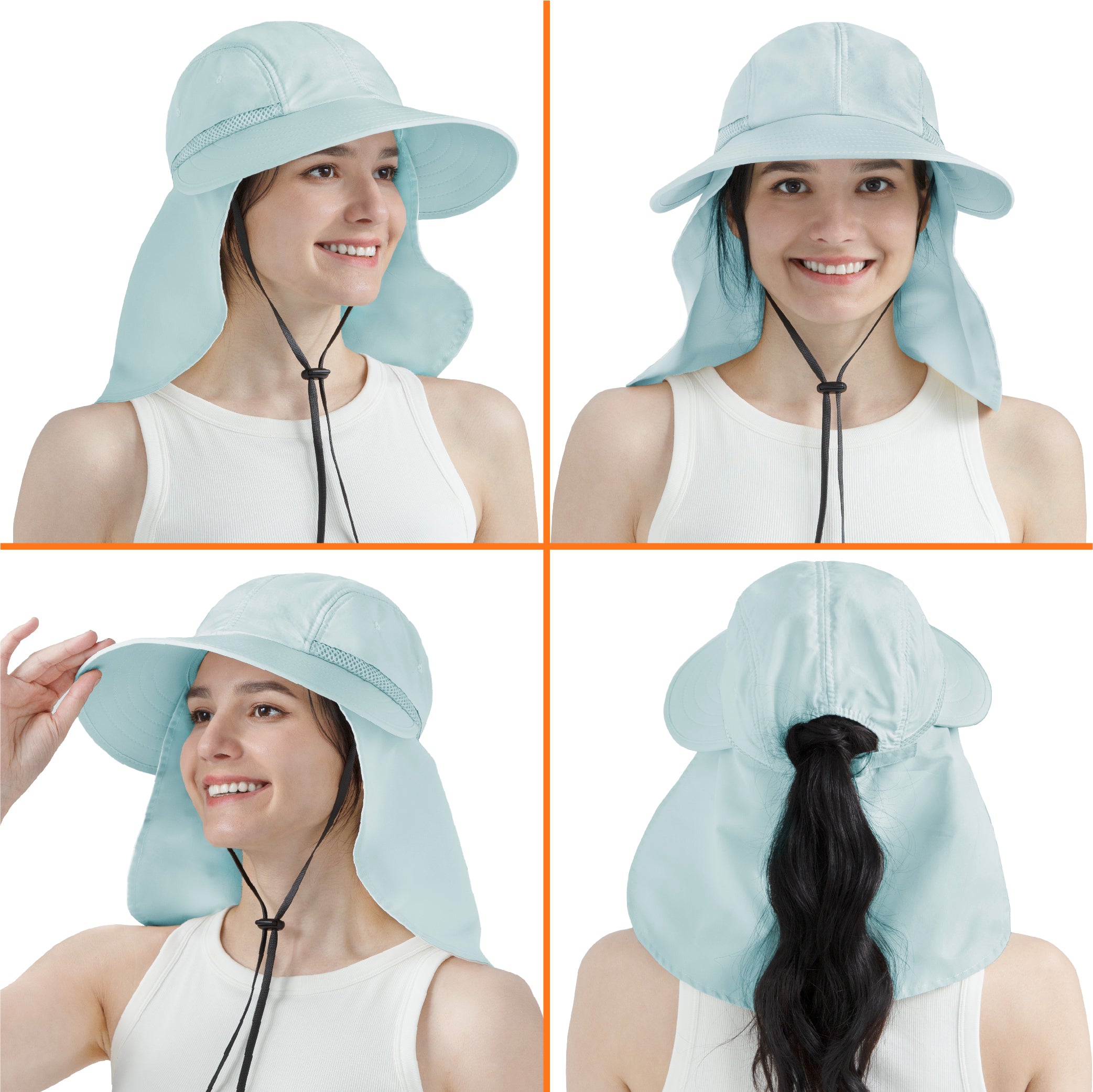 Womens Sun Hat with Neck Flap
