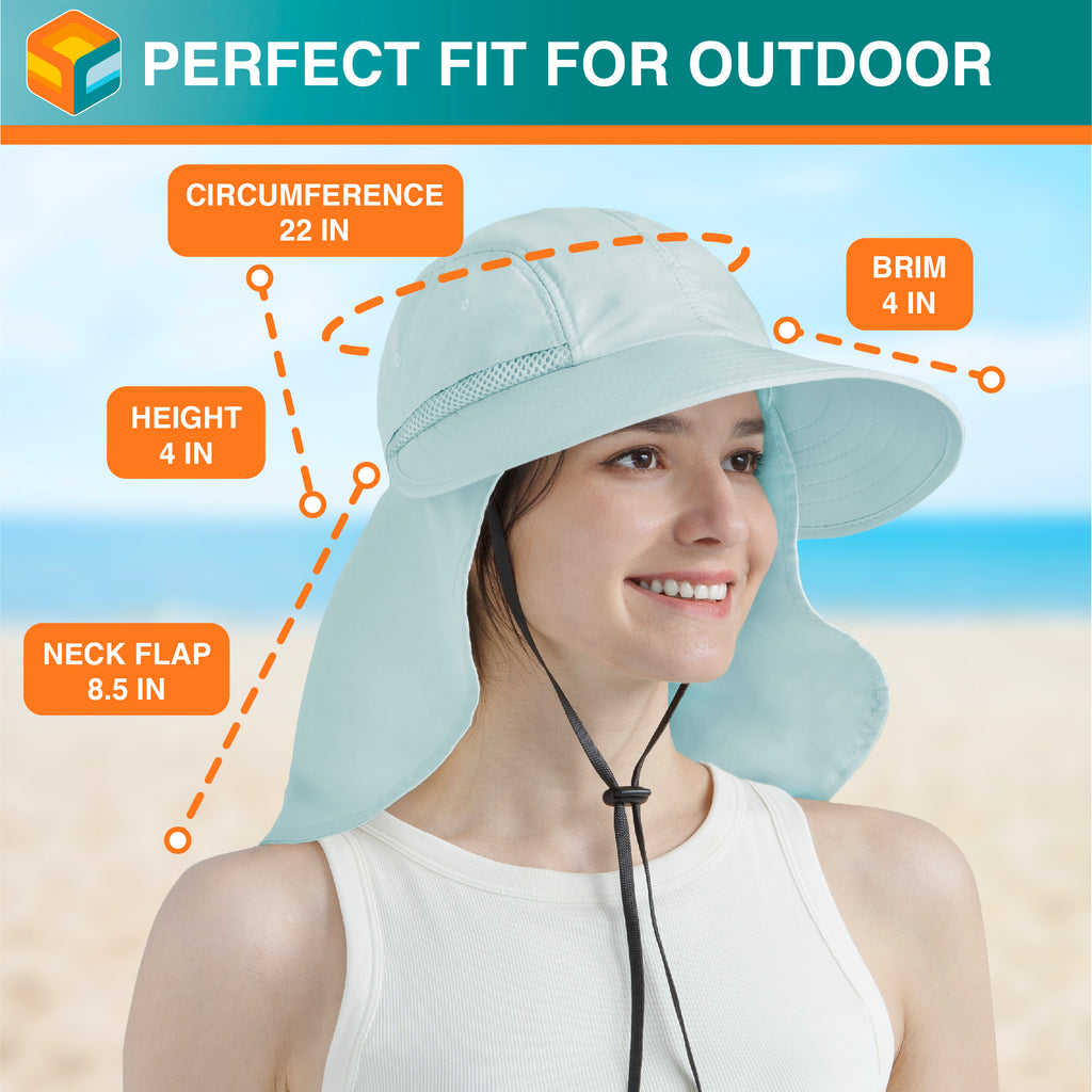 Womens Sun Hat with Neck Flap