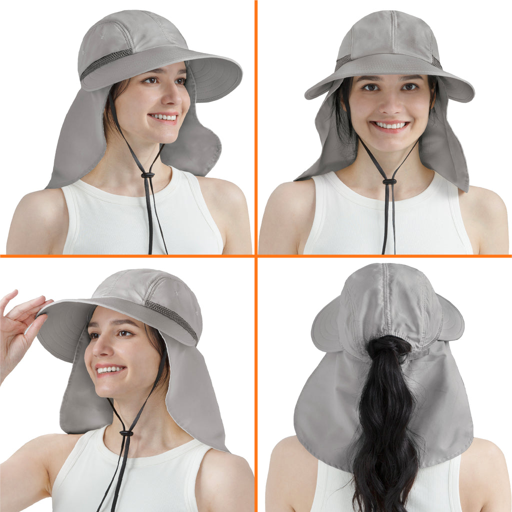Womens Sun Hat with Neck Flap
