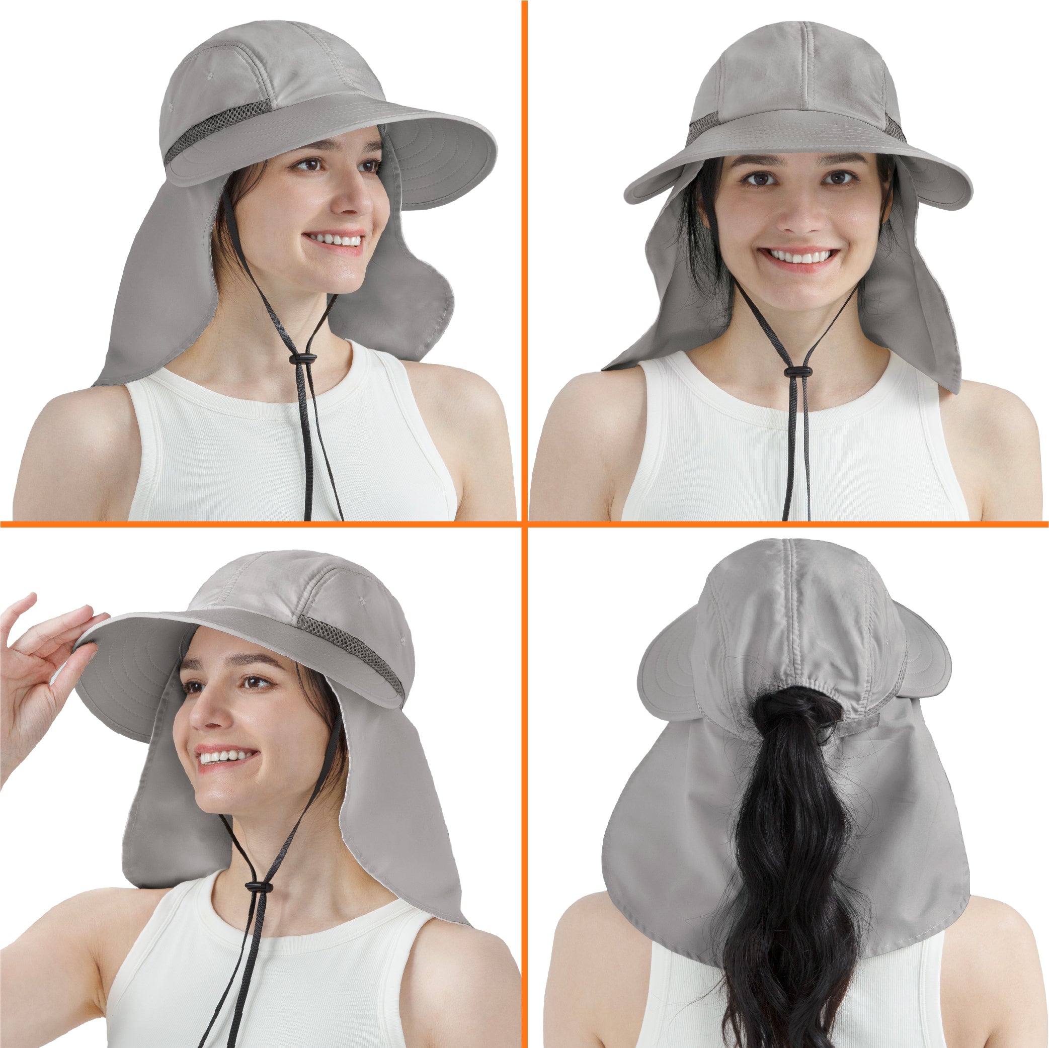 Womens Sun Hat with Neck Flap