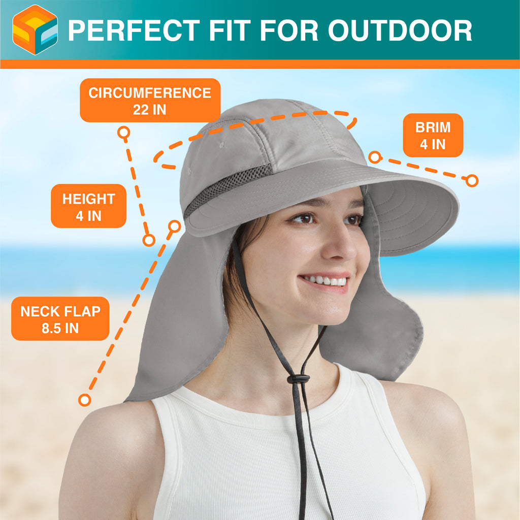 Womens Sun Hat with Neck Flap