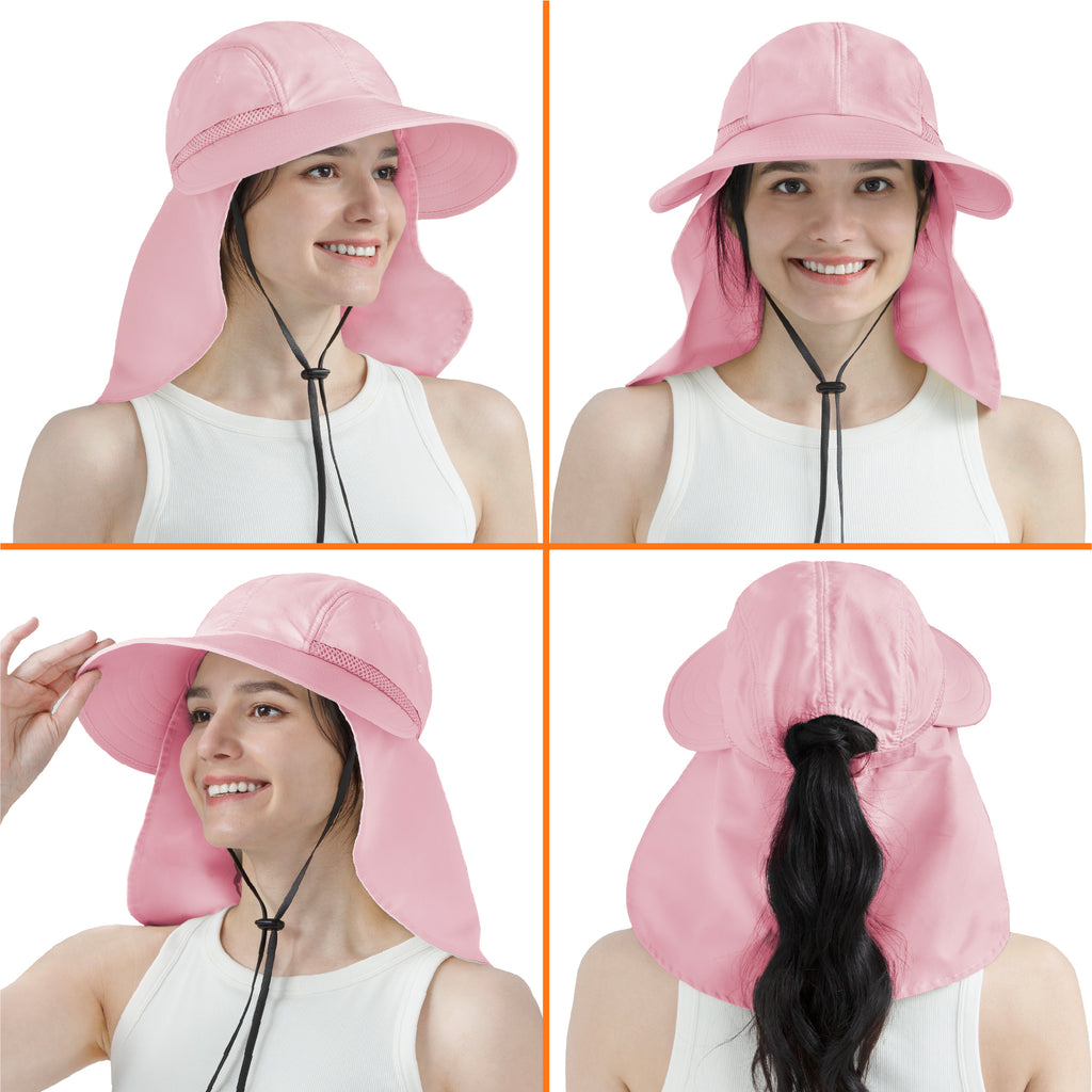 Womens Sun Hat with Neck Flap