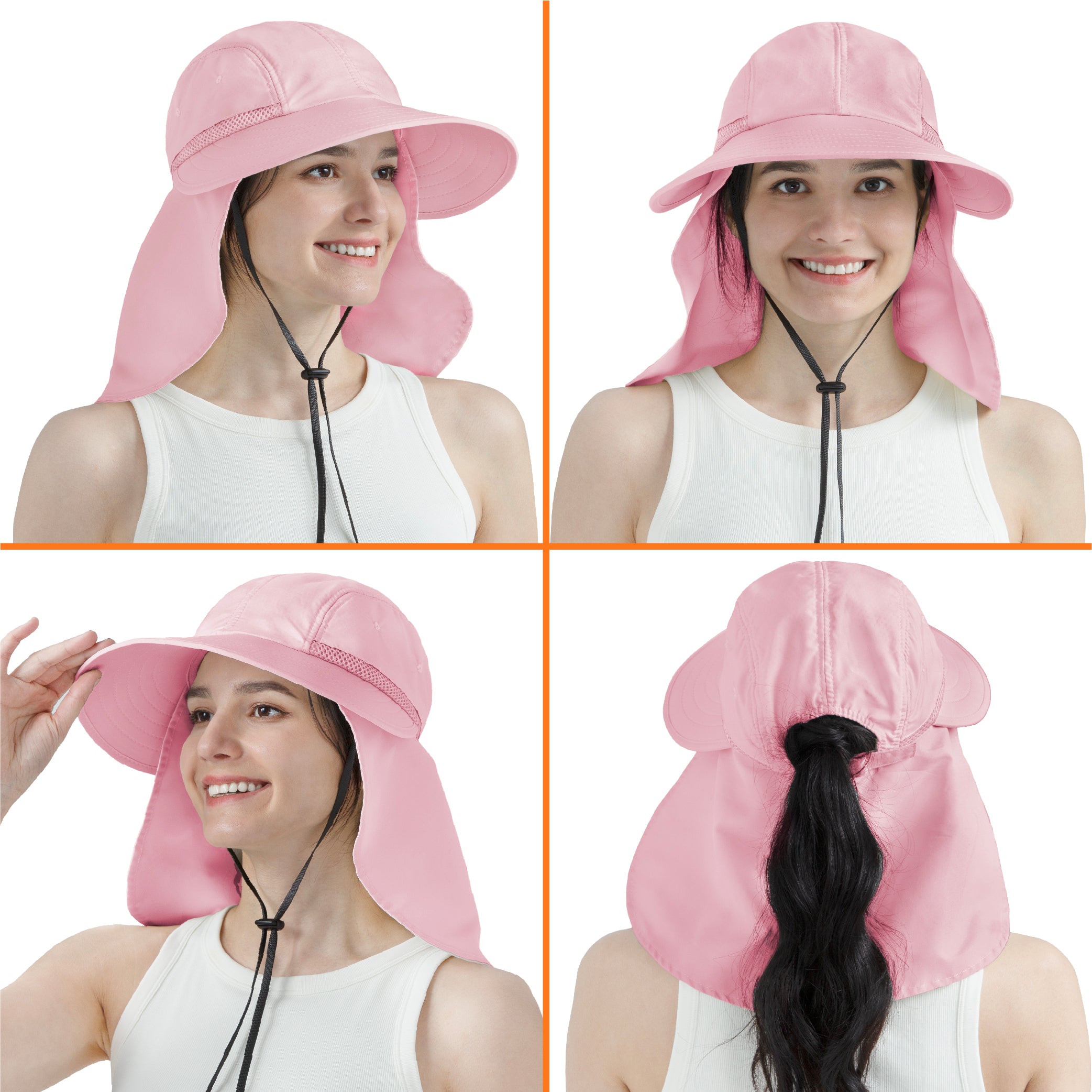 Womens Sun Hat with Neck Flap