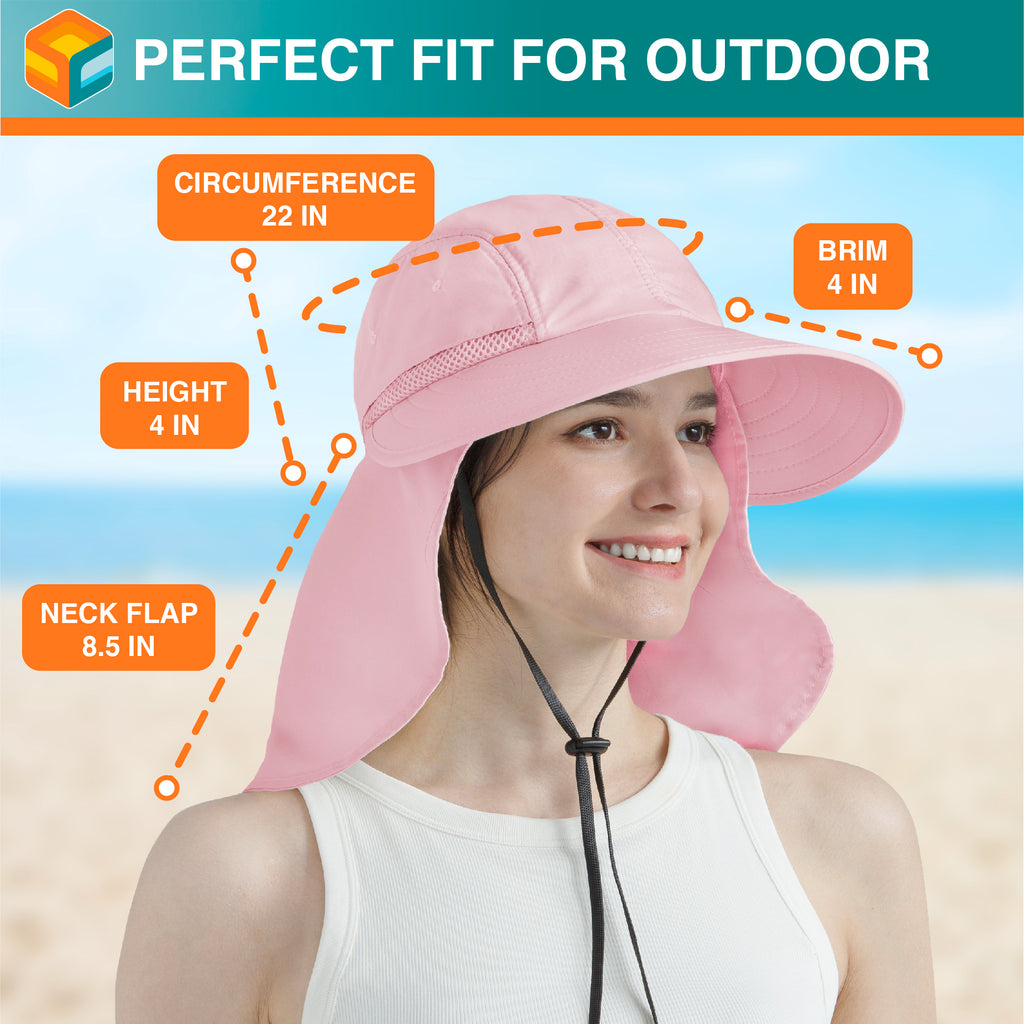 Womens Sun Hat with Neck Flap