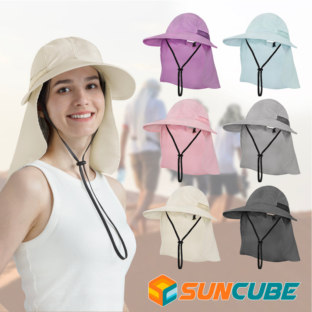 Womens Sun Hat with Neck Flap