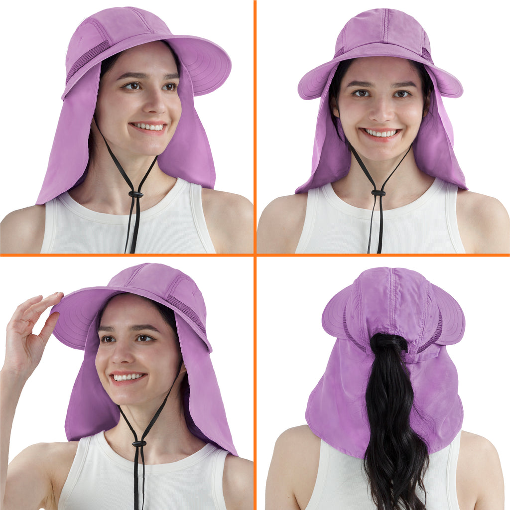 Womens Sun Hat with Neck Flap