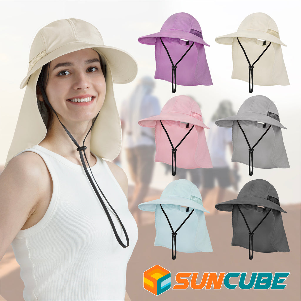 Womens Sun Hat with Neck Flap
