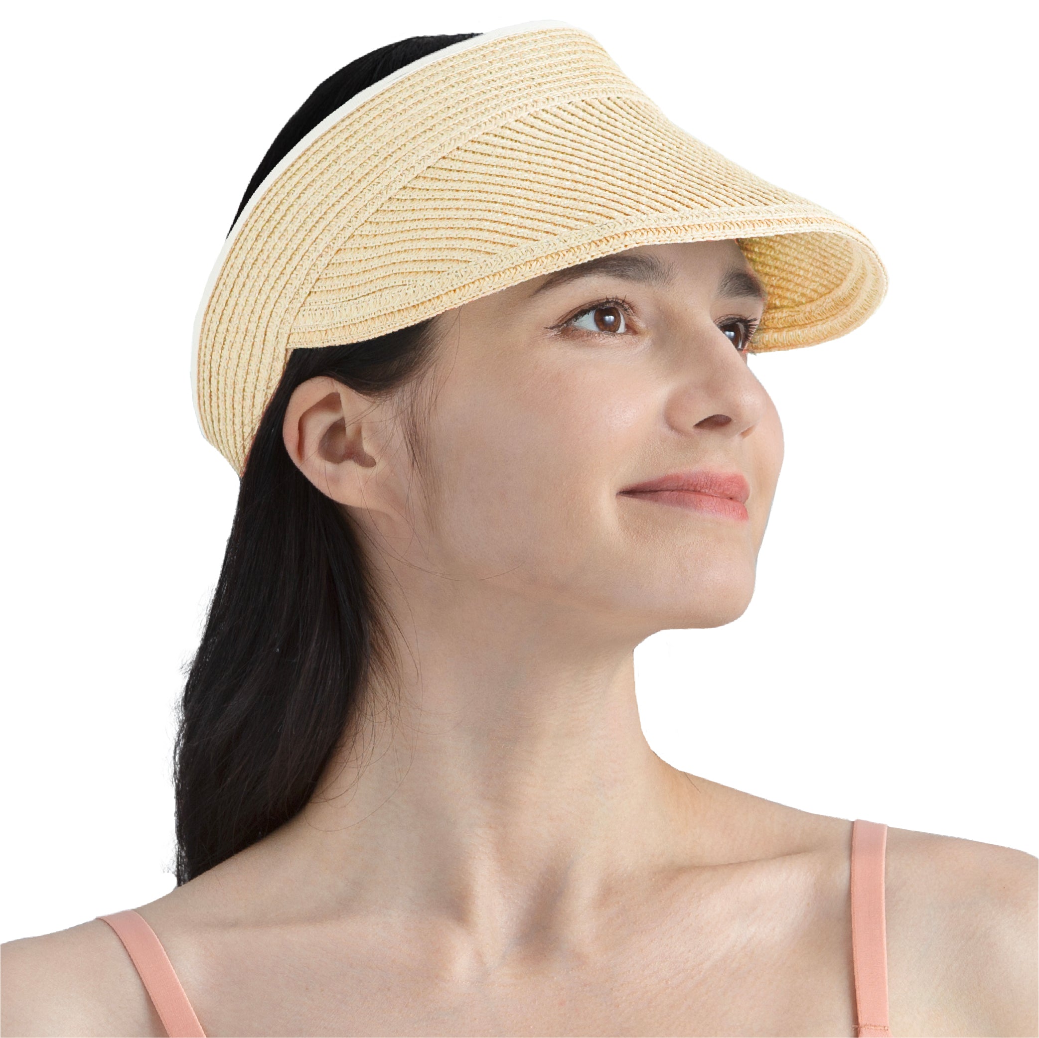 Womens Classic Straw Visor Hat