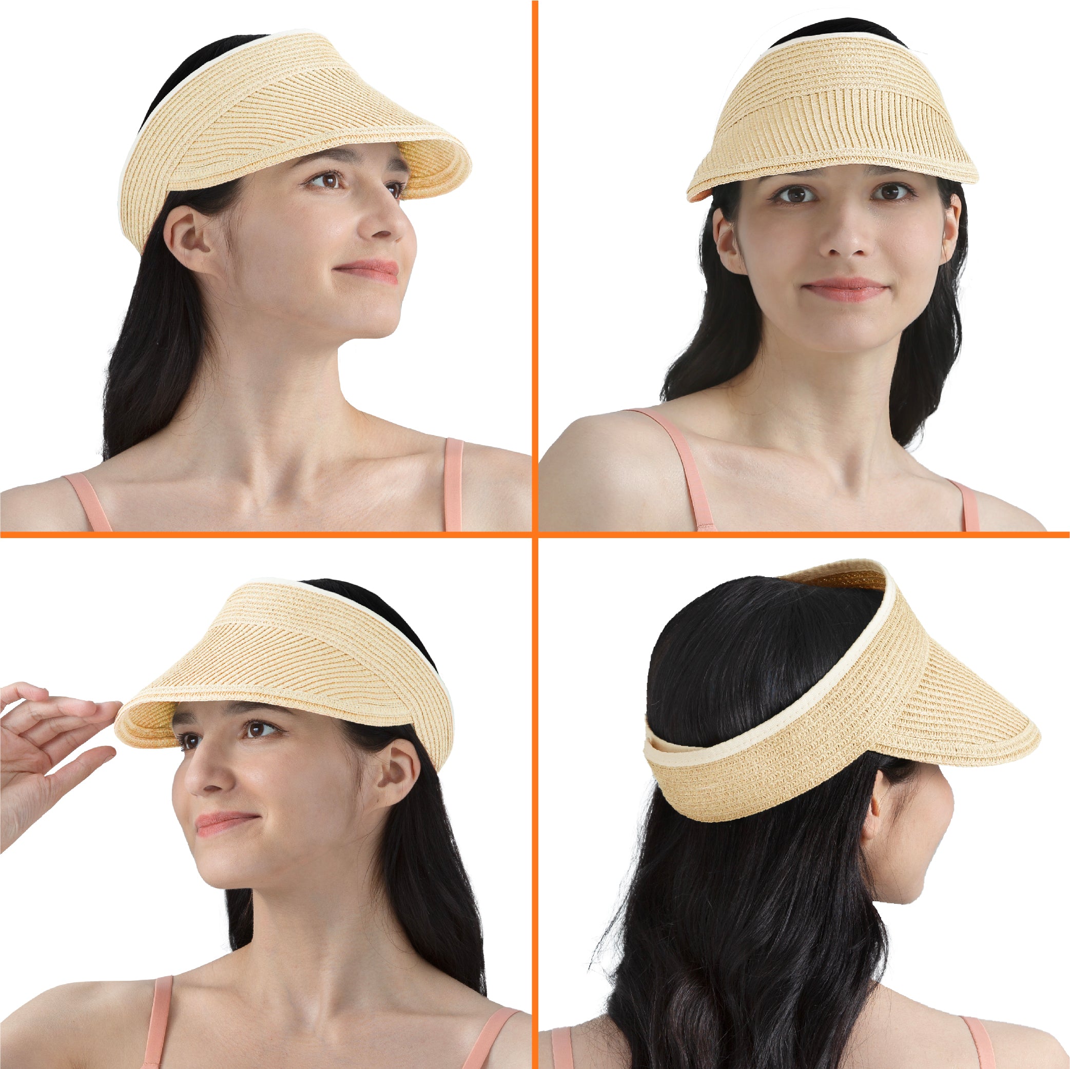 Womens Classic Straw Visor Hat