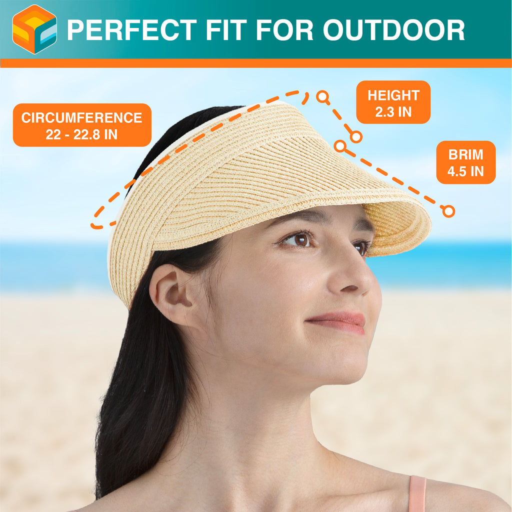 Womens Classic Straw Visor Hat