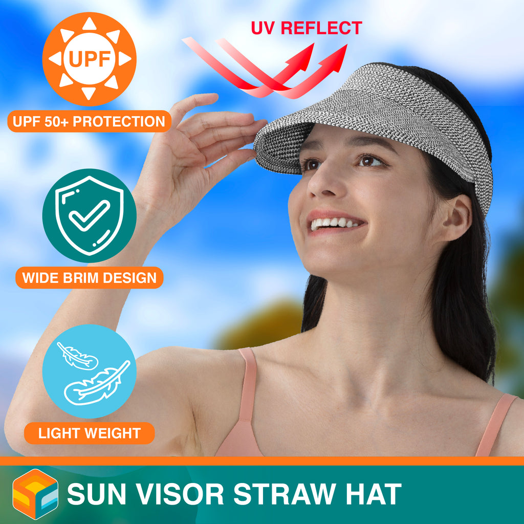 Womens Classic Straw Visor Hat