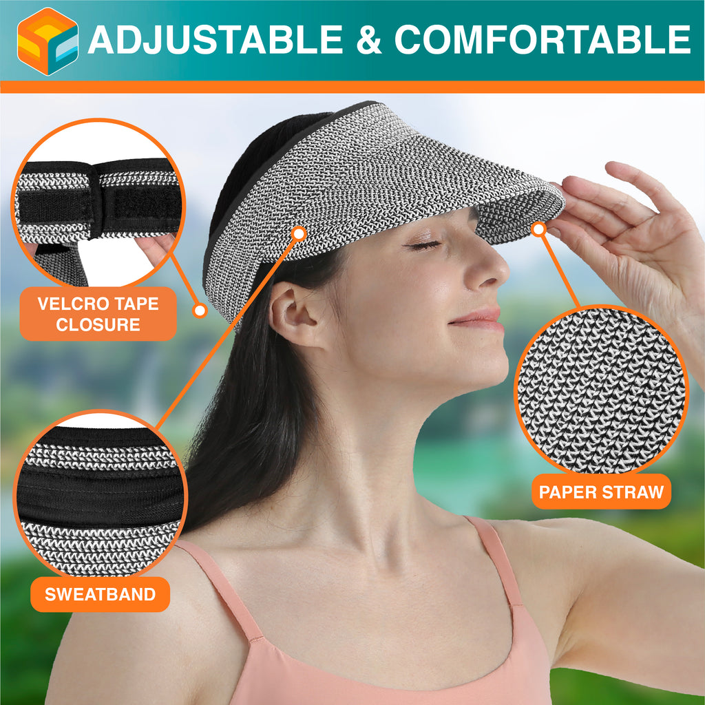 Womens Classic Straw Visor Hat