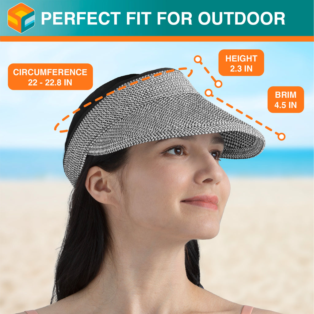 Womens Classic Straw Visor Hat