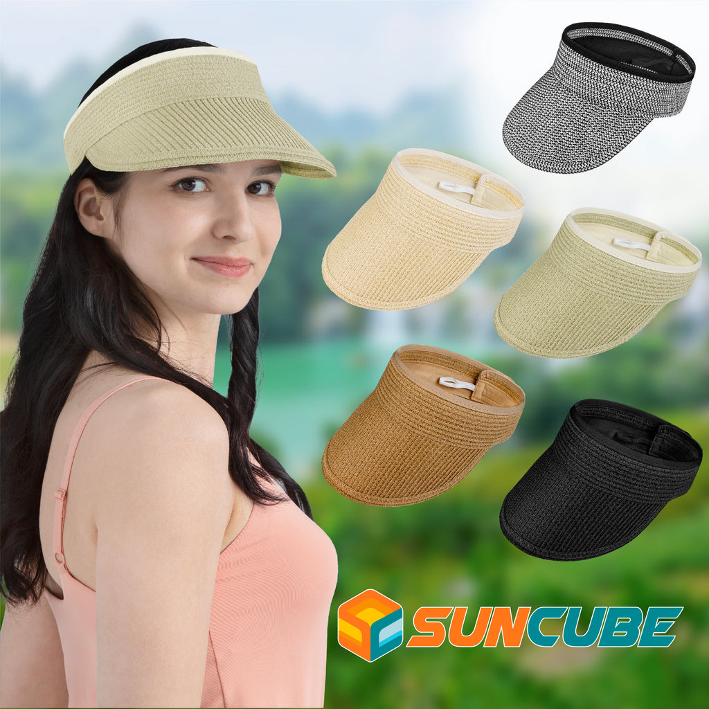 Womens Classic Straw Visor Hat