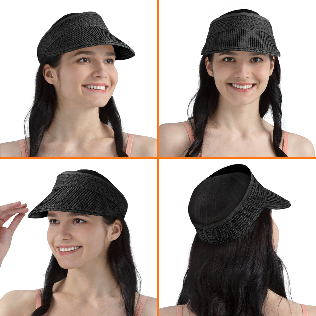 Womens Classic Straw Visor Hat