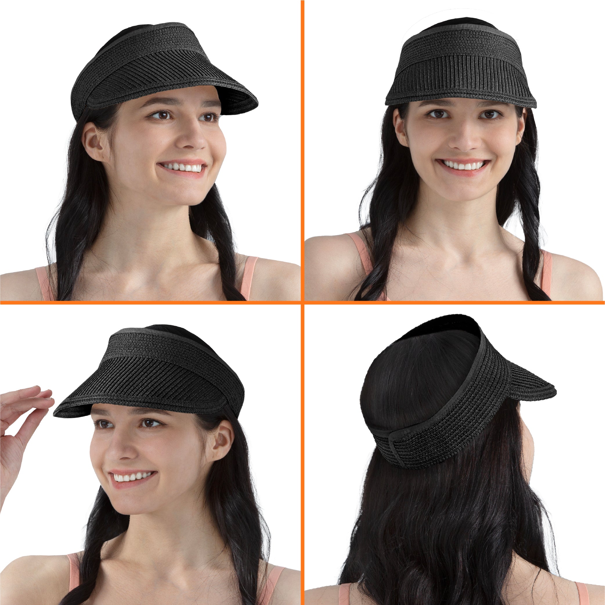Womens Classic Straw Visor Hat