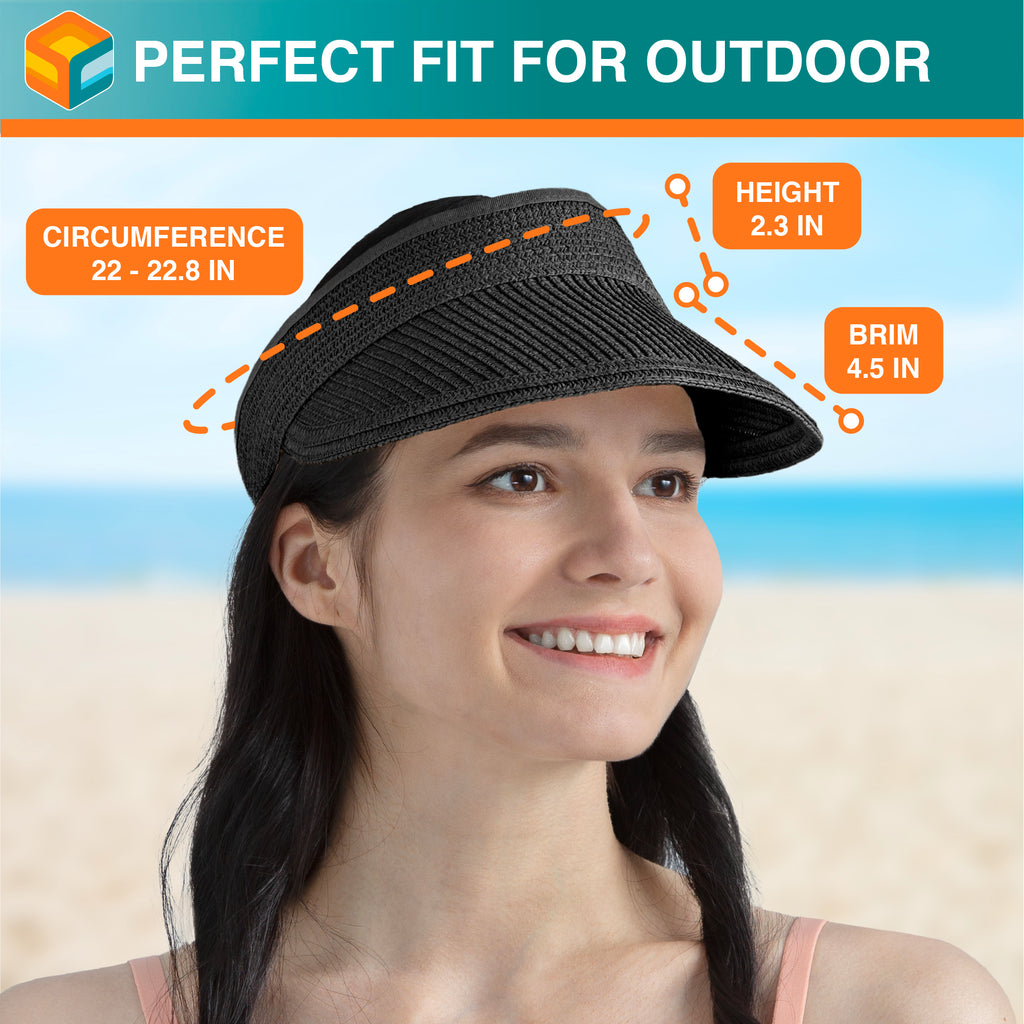 Womens Classic Straw Visor Hat