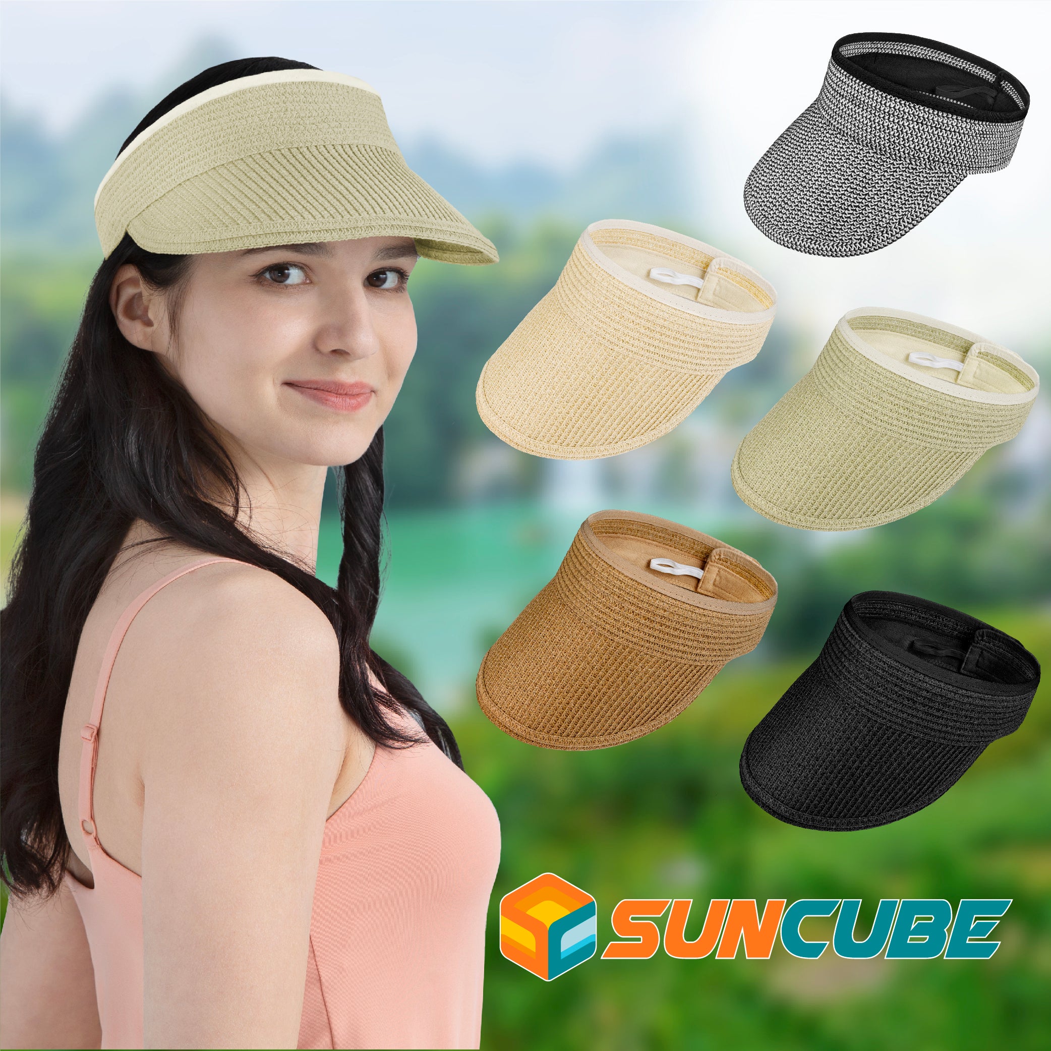 Womens Classic Straw Visor Hat