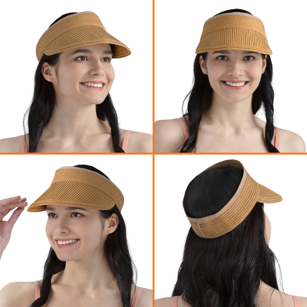 Womens Classic Straw Visor Hat