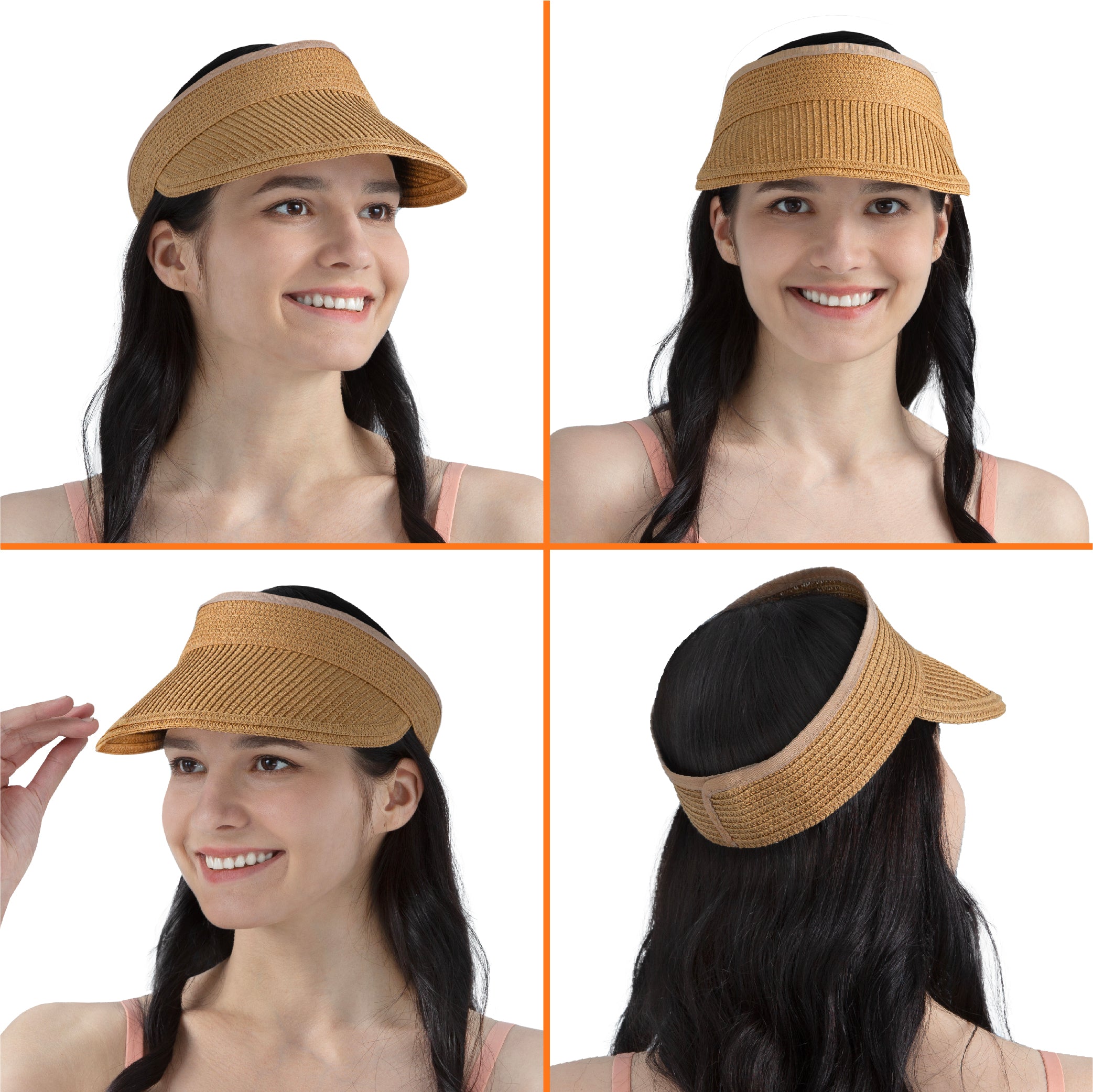 Womens Classic Straw Visor Hat