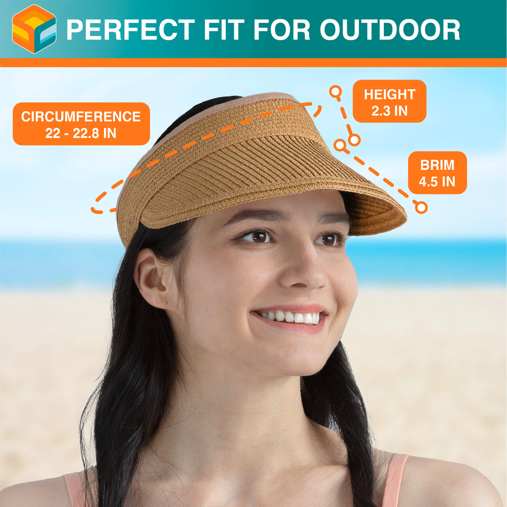 Womens Classic Straw Visor Hat