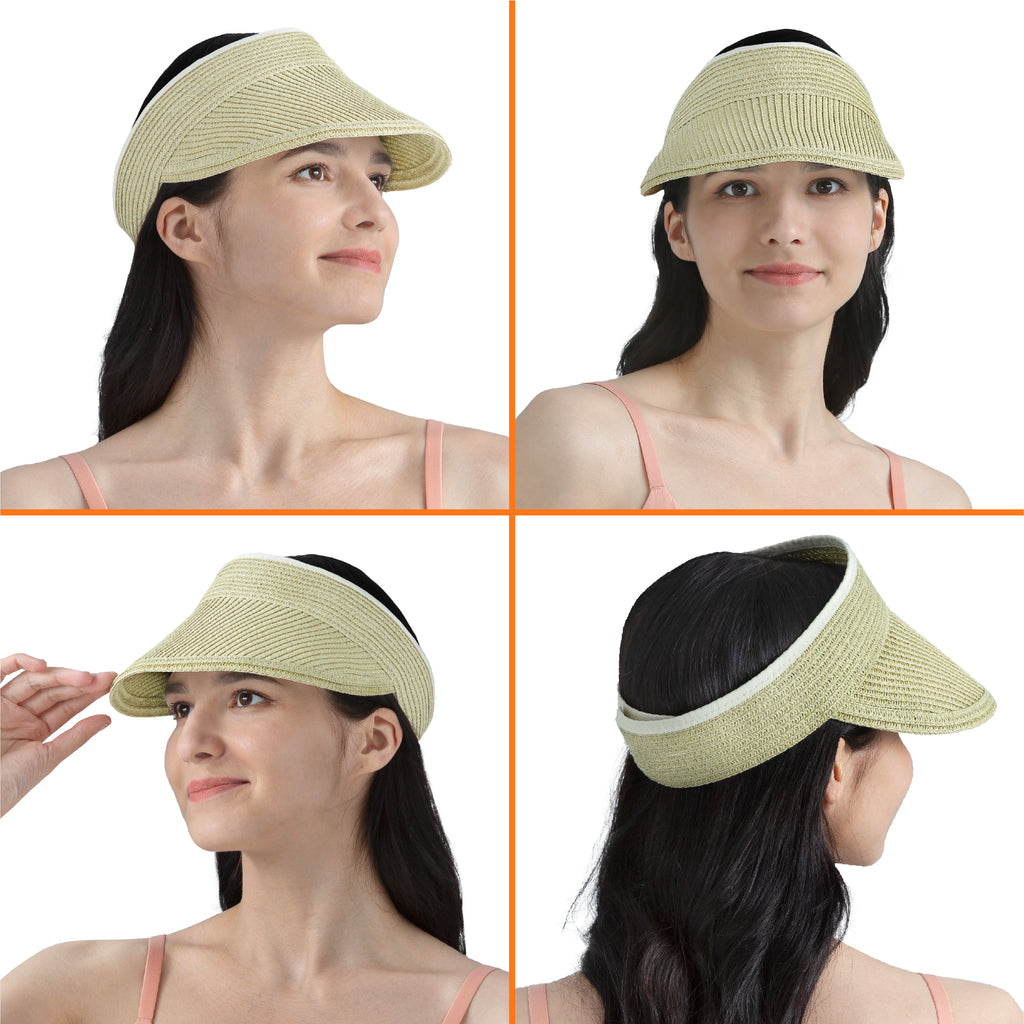 Womens Classic Straw Visor Hat
