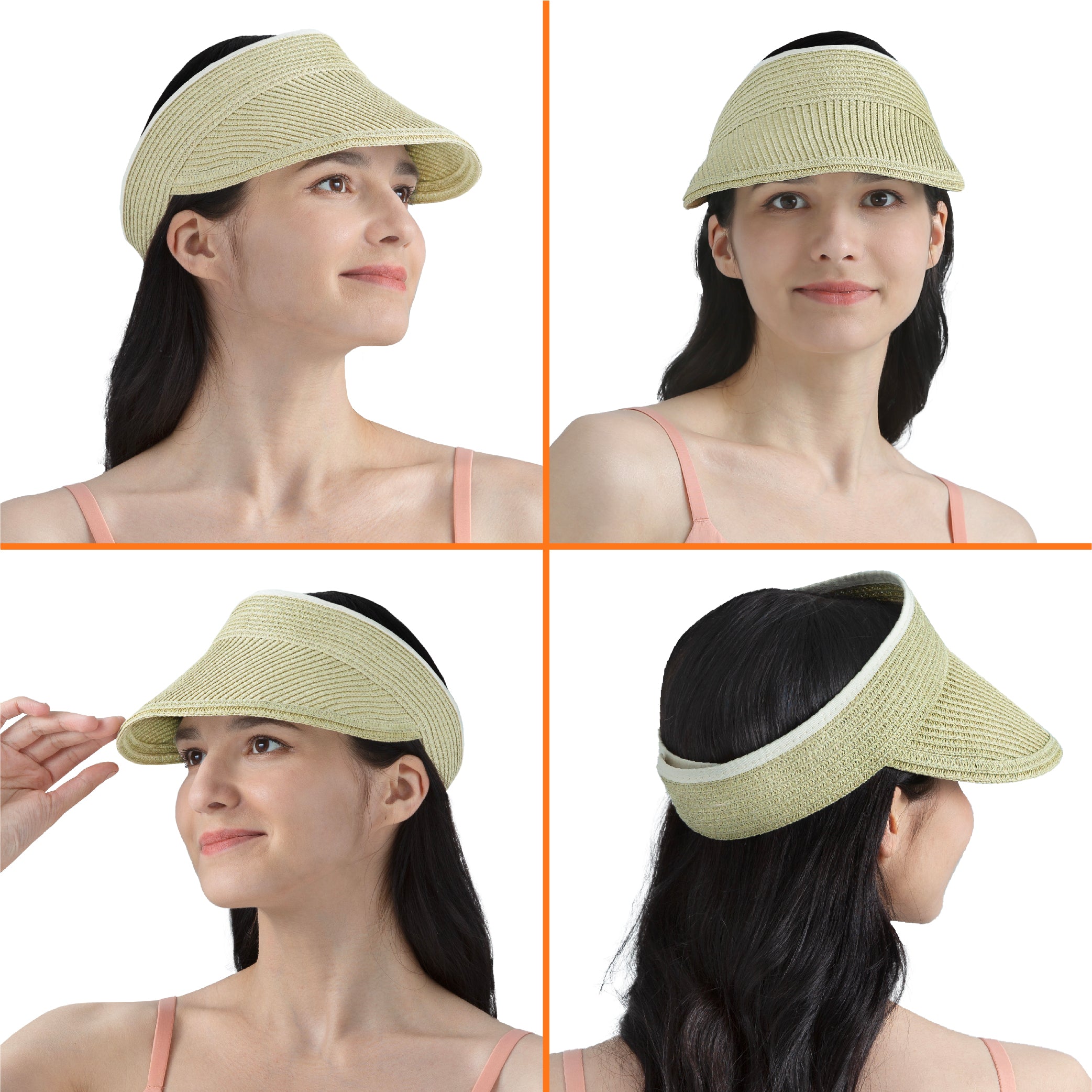 Womens Classic Straw Visor Hat