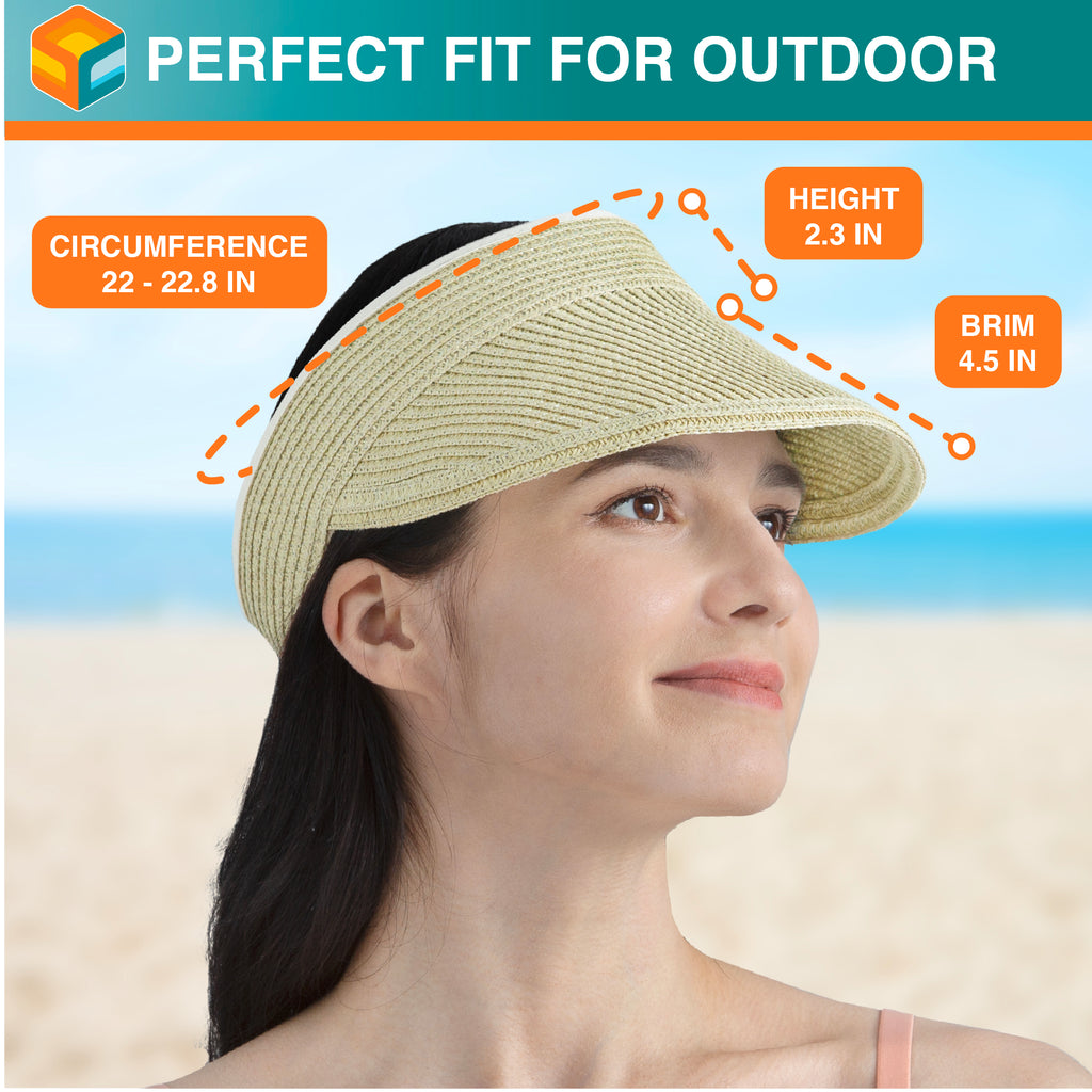 Womens Classic Straw Visor Hat